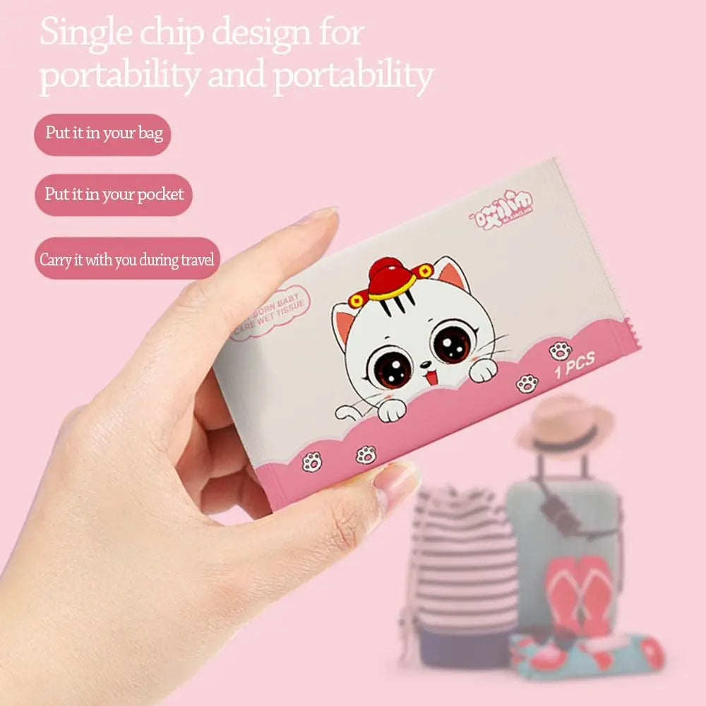 50pcs Fashion Disinfection Baby Wet Wipes Non woven fabric Portable Moist Paper Hand Cleaning Tissue Home