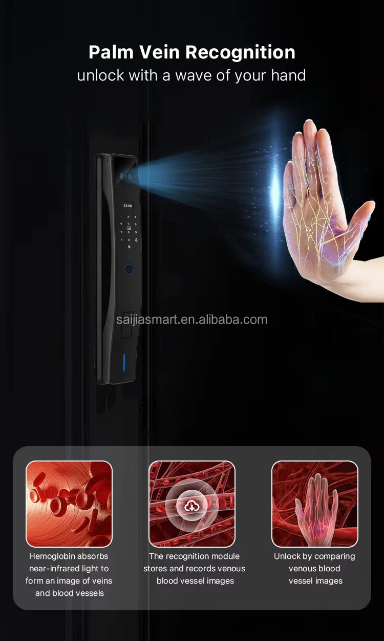 Smart Electronic Door Lock Password Automatic Biometric Fingerprint Lock For Home Security Tuya Smart Door Lock With Camera
