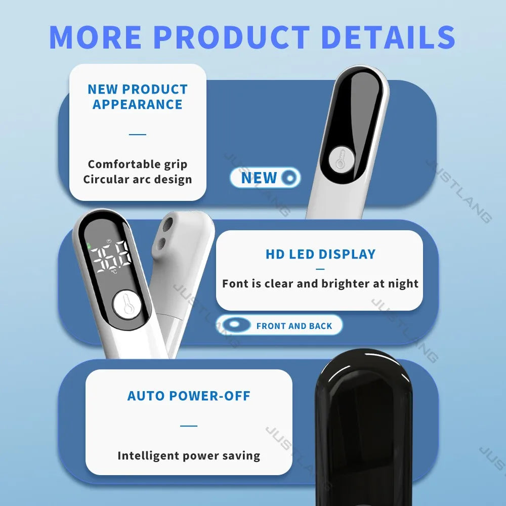 JUSTLANG Forehead Digital Thermometer LED Non Contact Infrared Medical Thermometer Body Temperature Fever for Baby Adults