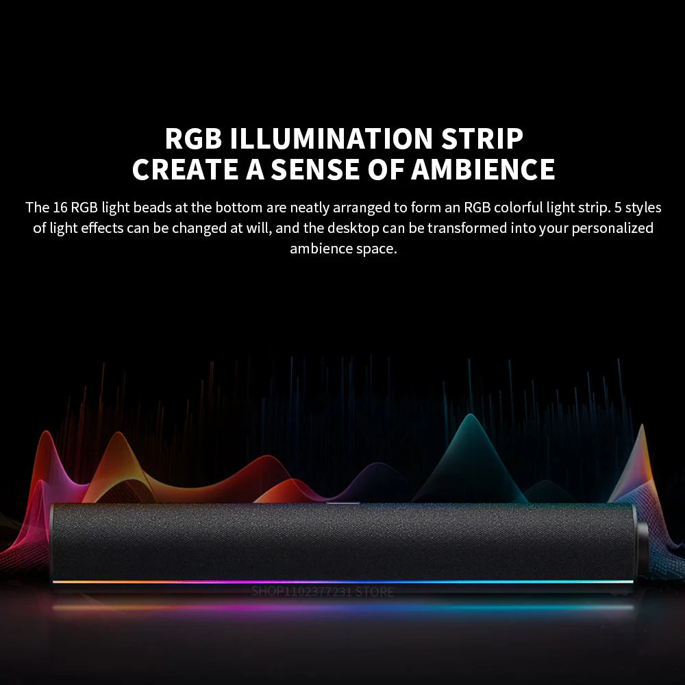 Redmi Computer Speaker Four-Unit Two-Channel Stereo RGB Ambient Light Bluetooth 5.0 Built-in Microphone Knob Control CN Version