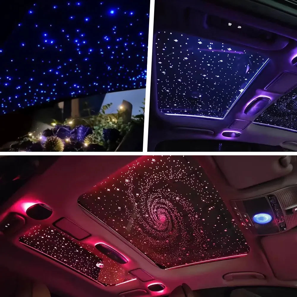 1200PCS Twinkle Starlight Headliner DIY Kit – Fiber Optic Car Ceiling Lights with Meteor Effect, RGBW Modes, Bluetooth Control