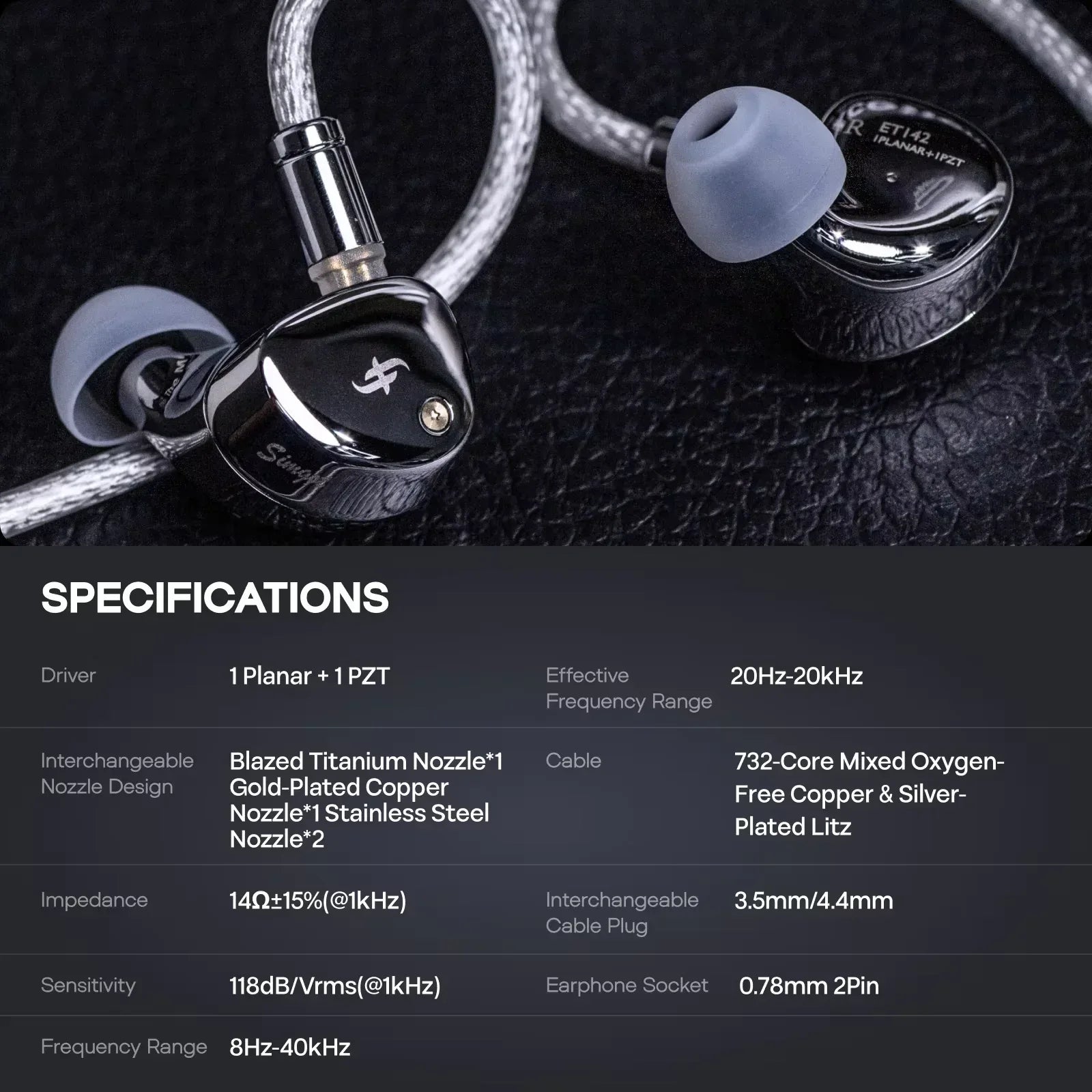 SIMGOT ET142 Planar Magnetic IEMs | Dual Nozzle Tuning | Tidesmit Tidesmit