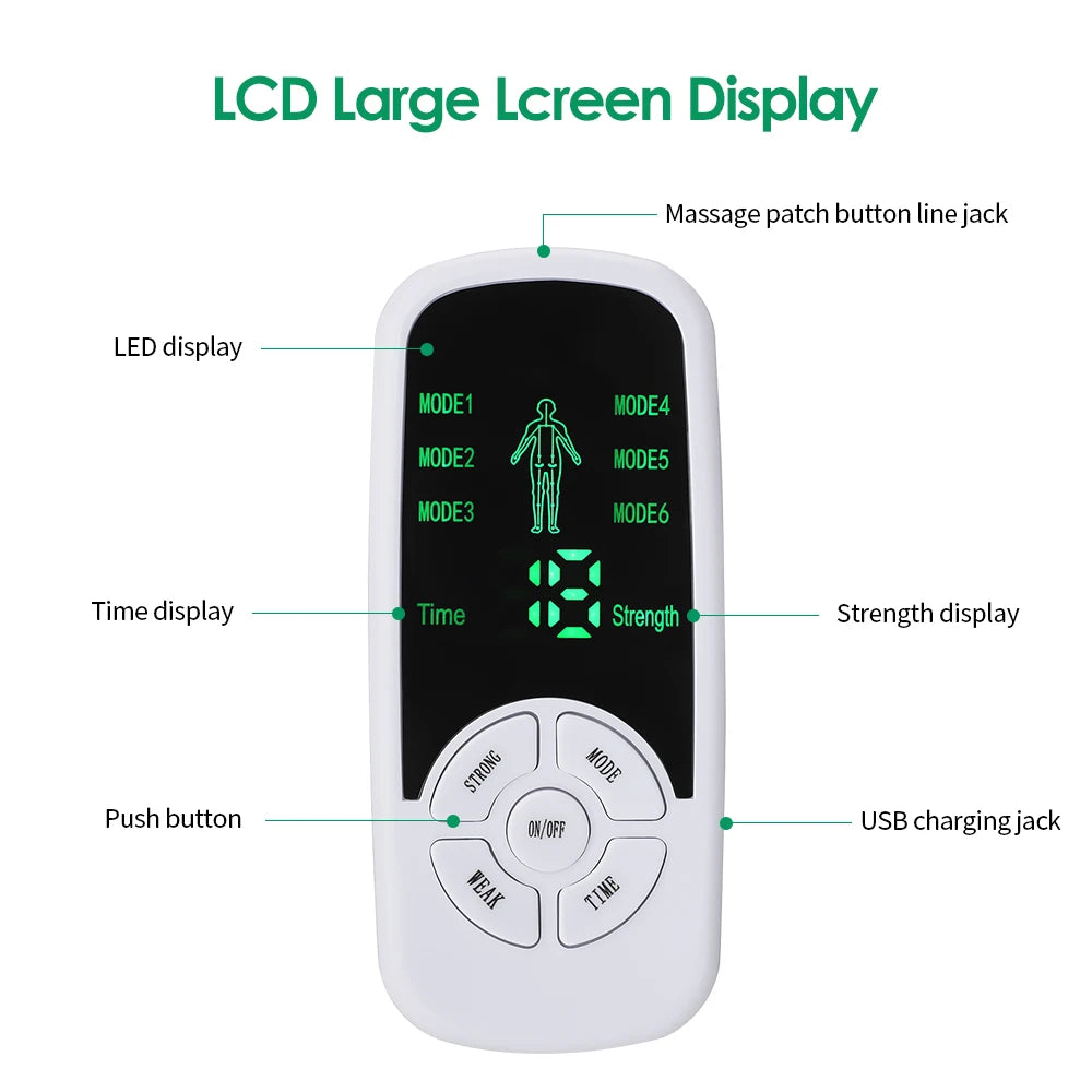 Electric Muscle Stimulator for Pain Relief - 6 Mode Wellness Device Relaxation Treatment Tidesmit