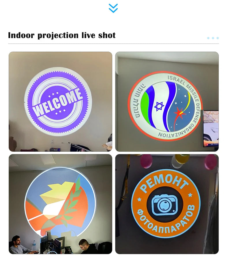 Custom Avatar Gobo Advertising Outdoor Lights IP67 Waterproof Rotating LED Logo Projector for Storefront & Shop Entrance Floor