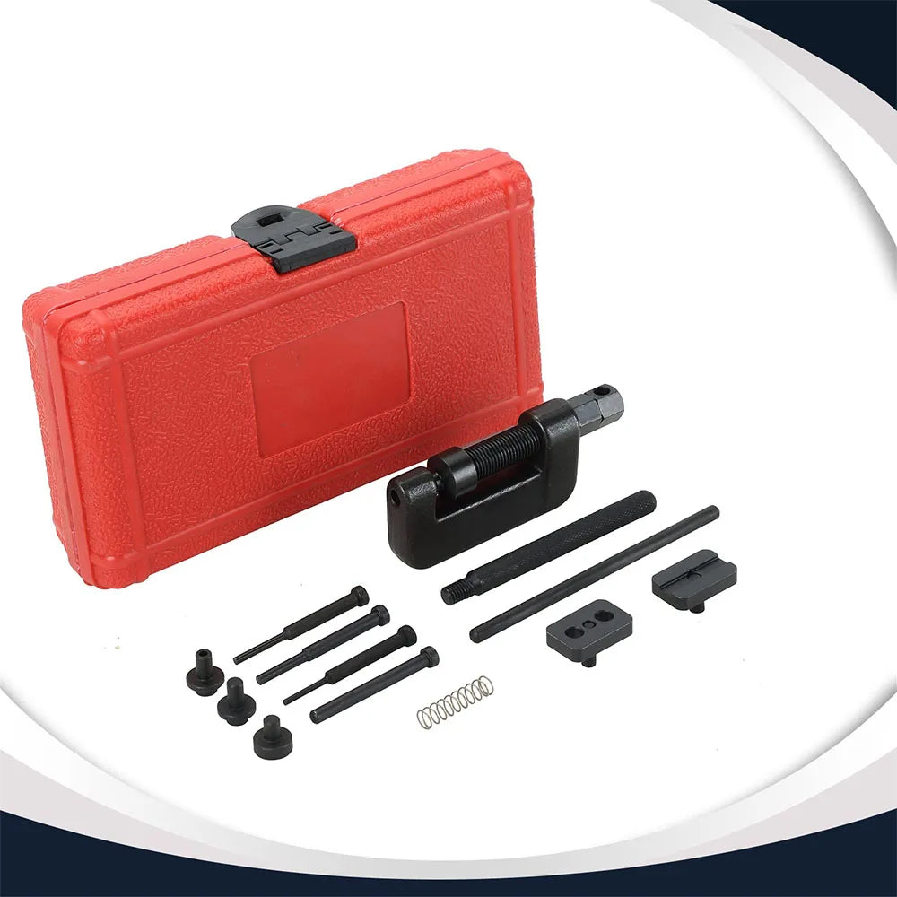 Podofo 13PCS Motorcycle Timing Chain Breaker Tool Kit Chain Riveter Cutter Remover Set with Storage Case for Bike ATV Cam Drive Chain #35-#630 Chrome Vanadium Steel