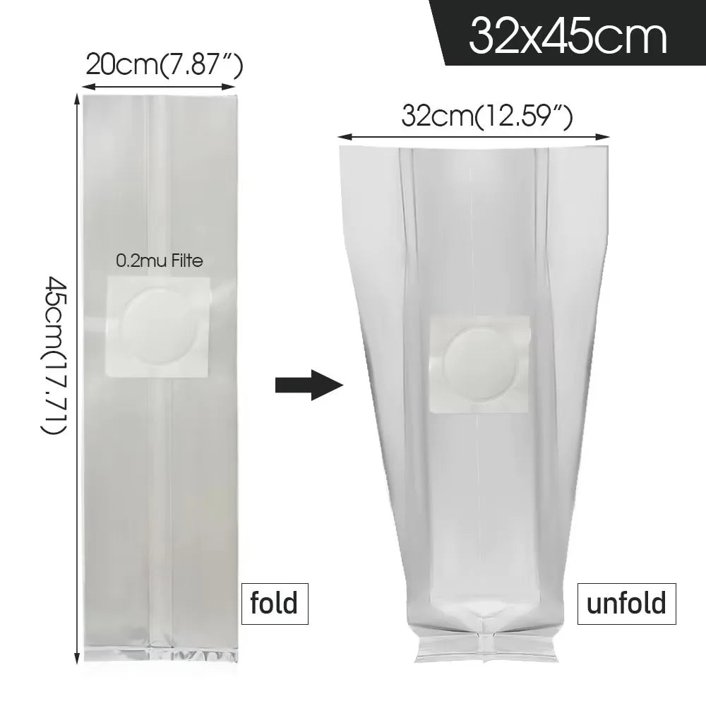 50pcs High Quality PP Mushroom Planting Bag 0.2um Filter Clear Mushroom Spawn Grow Bag Tissue Culture Bag Indoor Gardening