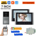 2/3/4 Unit Home Video Intercom for Apartments Residential Intercom Doorbell Wifi Video Door Phone System with RFID Card Unlock