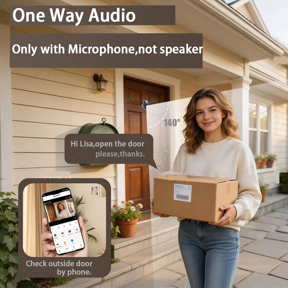 Tuya Smart 3MP WiFi Peephole Video Door Camera Security One-way Audio Night Vision 4.3' HD Video Door Camera