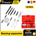 Podofo 9Pcs Bearing Puller Set Mini Bearing Separator 2 Jaw Remover Tool Kit Splitter With Extension Rods Forcing Screw For Car Wheel Hub Axle Pinion Gear Pulley Removal