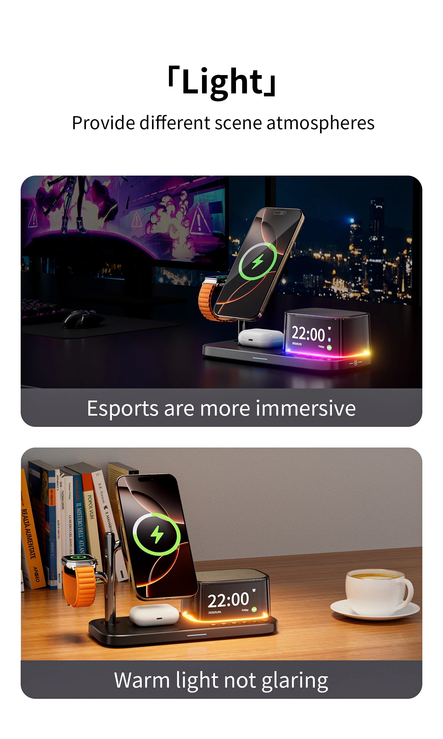 5-in-1 Wireless Charger Stand - MagSafe Compatible Qi Certified Station Tidesmit