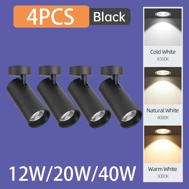 Led Spotlights 85-265V Led Downlight Surface Mounted Spot Lamps Tricolor Indoor Lighting Fixture for Living Room Bedroom Kitchen