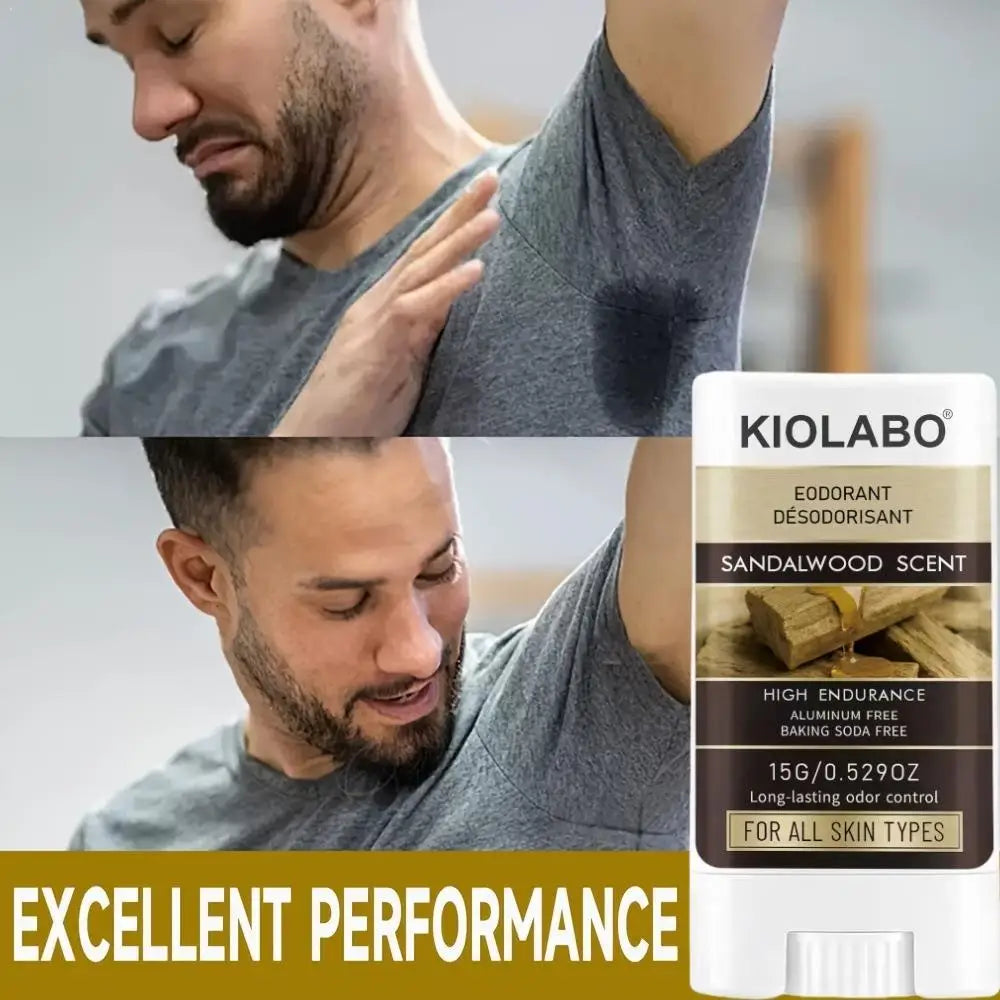Tidesmit sandalwood solid deodorant stick for long-lasting anti-sweat protection and refreshing armpit odor removal.
