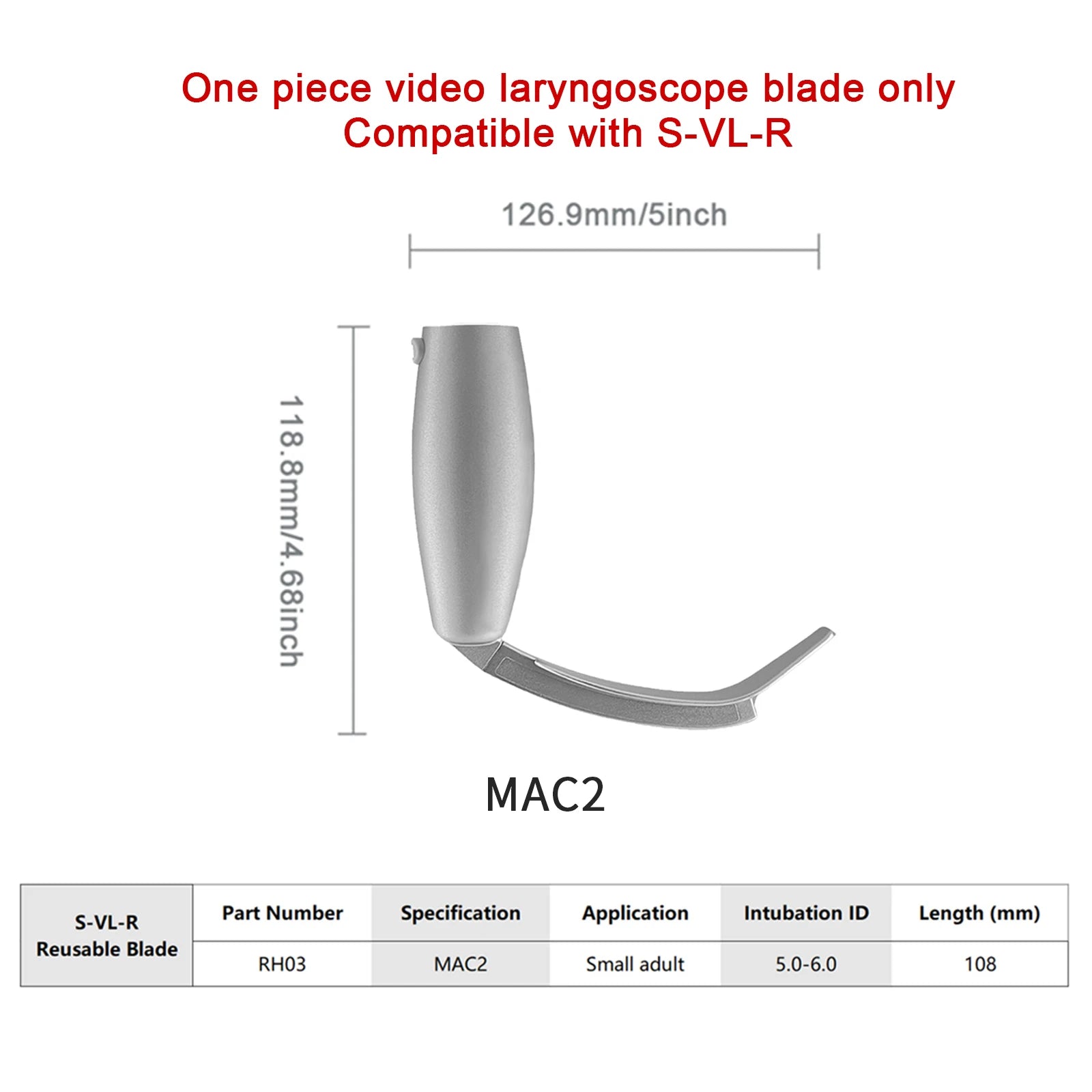 Accessories for Video Laryngoscope Stainless Steel Blades, Laryngeal Mask Airway, guide wire, and Screen
