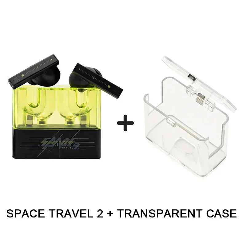 MOONDROP Space Travel 2 earphone HiFi Noise-Canceling TWS wiress Bluetooth 6.0 ANC Low-latency Game Mode SBC/AAC gaming headset Black-Magnetic case Tidesmit