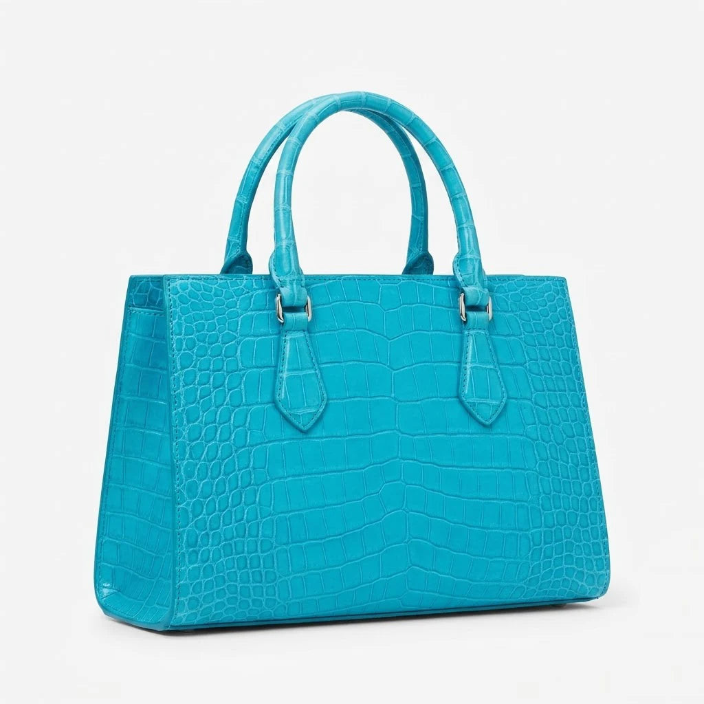 Leather Spot Luxury Women's Genuine Leather Handbag Alligator Embossed Design Vintage Lady Fashion Style Custom Capacity