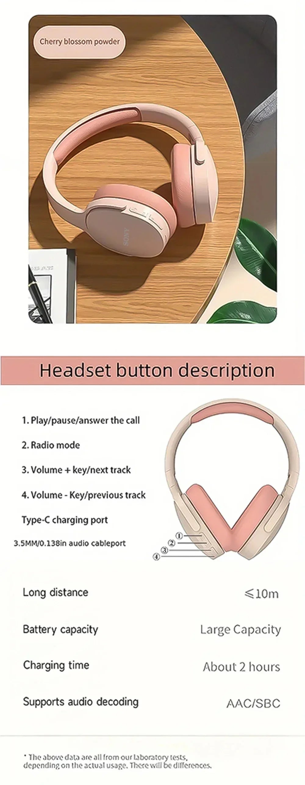 Tidesmit Wireless Headphones: Active Noise Cancellation Over-Ear Pro Audio Tidesmit