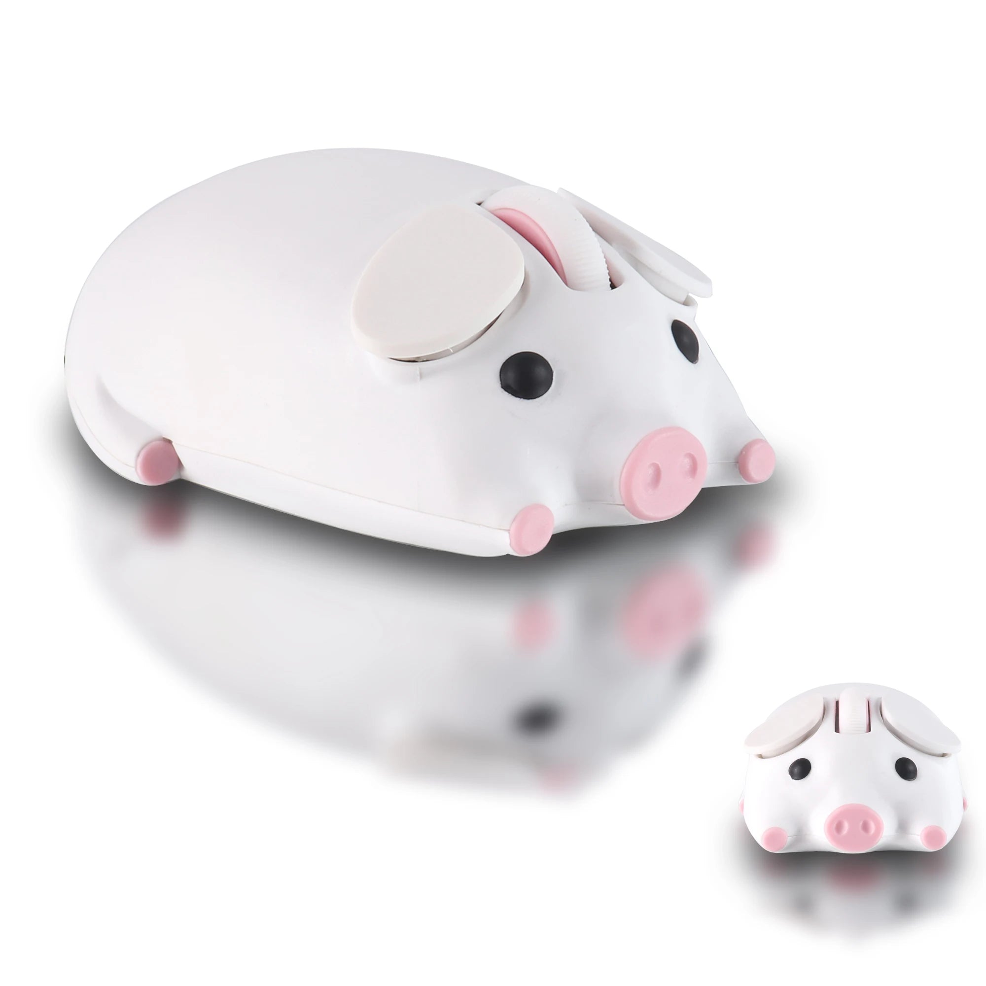 Cute 3D Little Pig Wireless Mouse 2.4G Bluetooth Dual-mode Silent For Women Office Laptop PC