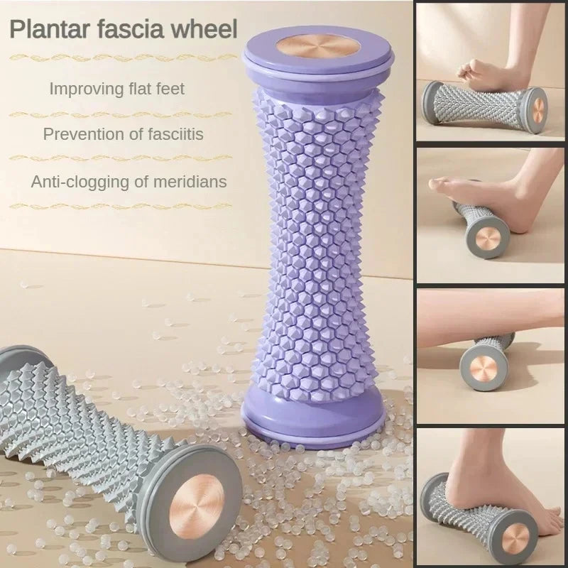 Foot Roller Massager for Plantar Fasciitis Relief - Silver Steel Relaxation Treatment Tidesmit