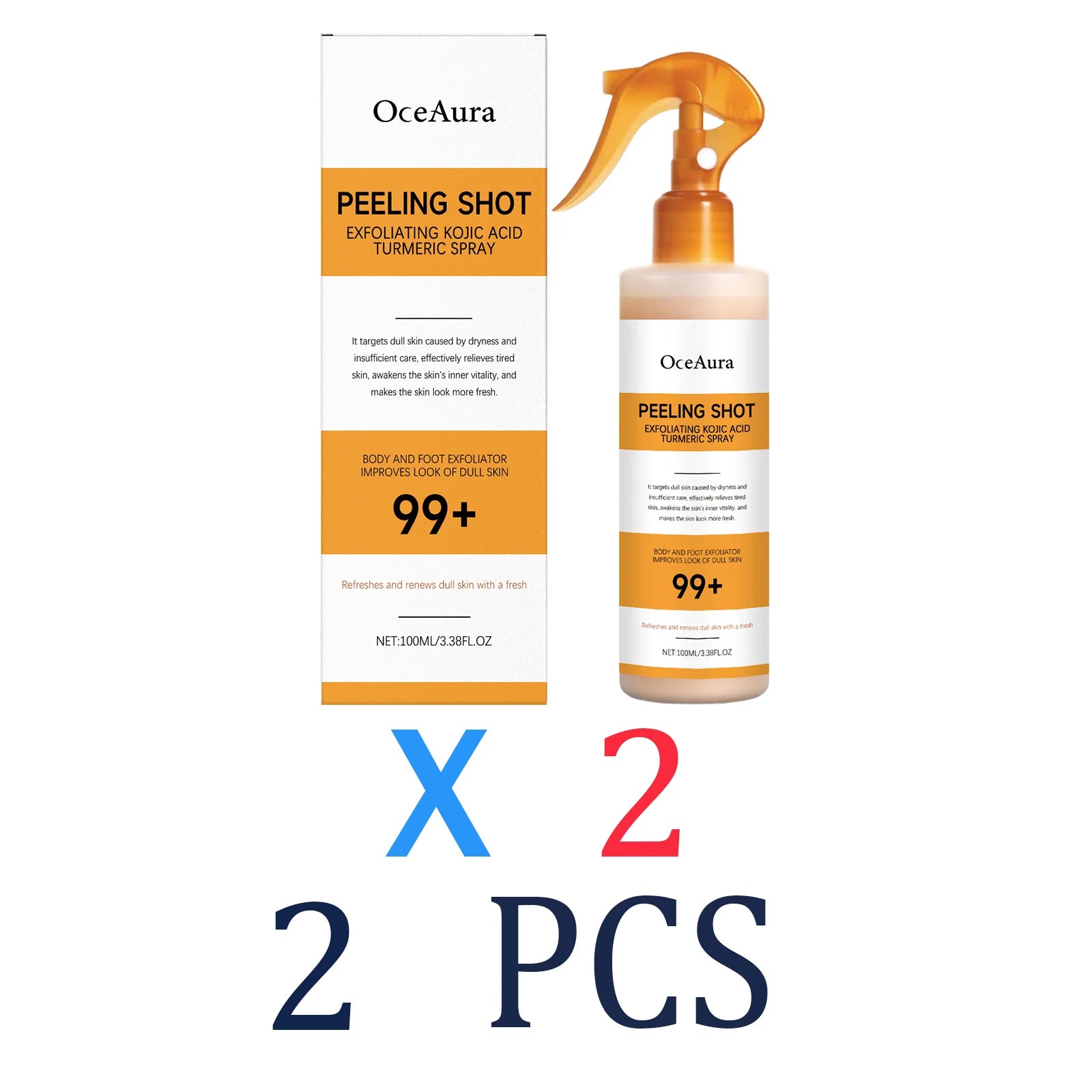 Easy Spray On Body Exfoliator Kojic Acid Turmeric Formula for Dark Elbows Improves Skin Texture & Dullness Rinse Off Gentle Peel
