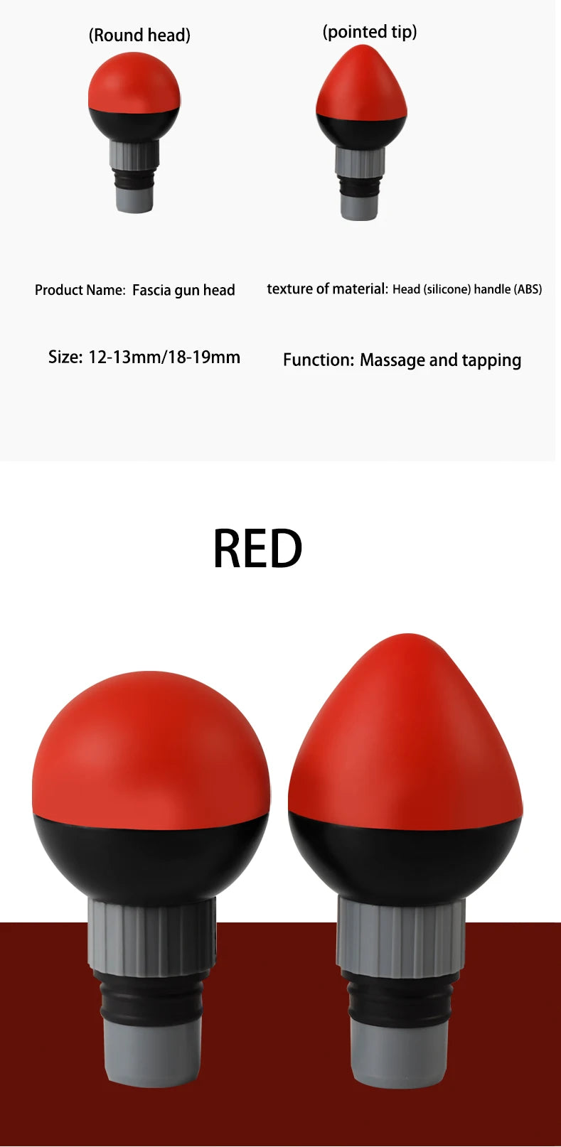 Massage Gun Replacement Head 18mm Soft Silicone for Deep Tissue Relief Relaxation Treatment Tidesmit