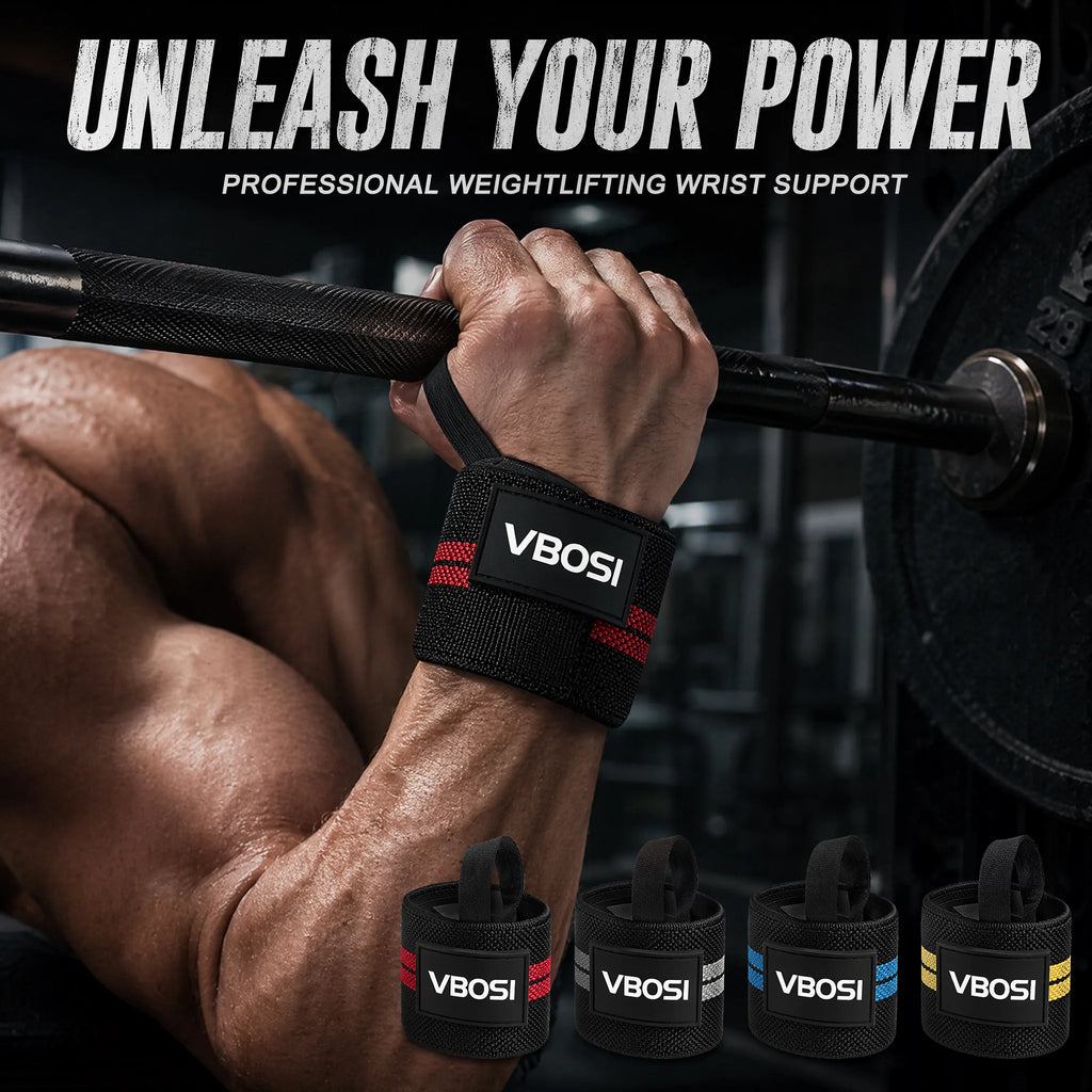 VBOSi Wrist Wraps Wrist Support Brace - Extra Strength Weight Lifting Wristband Bandage Straps for Fitness Gym Training