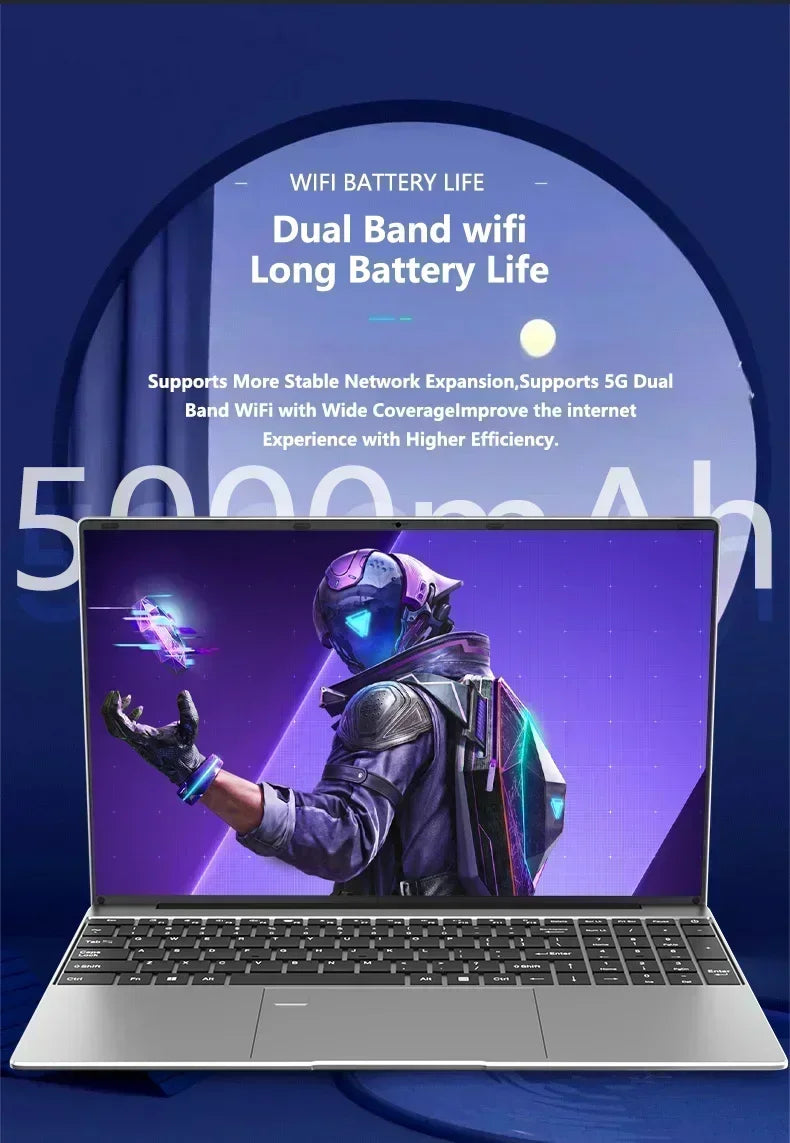 15.6 Inch Ultra Slim Windows 11 Laptop Computer 32GB RAM 512GB 1TB SSD Intel i9 9900 Notebook Gamer 1920x1080 Office PC Max Pro