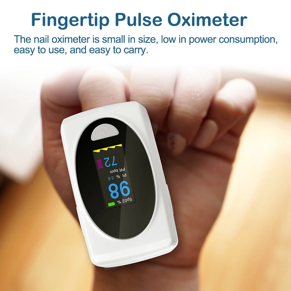 Fingertip Pulse Oximeter Blood Oxygen Saturation Monitor Pulse Ox, Heart Rate and Fast Spo2 Reading Oxygen Meter