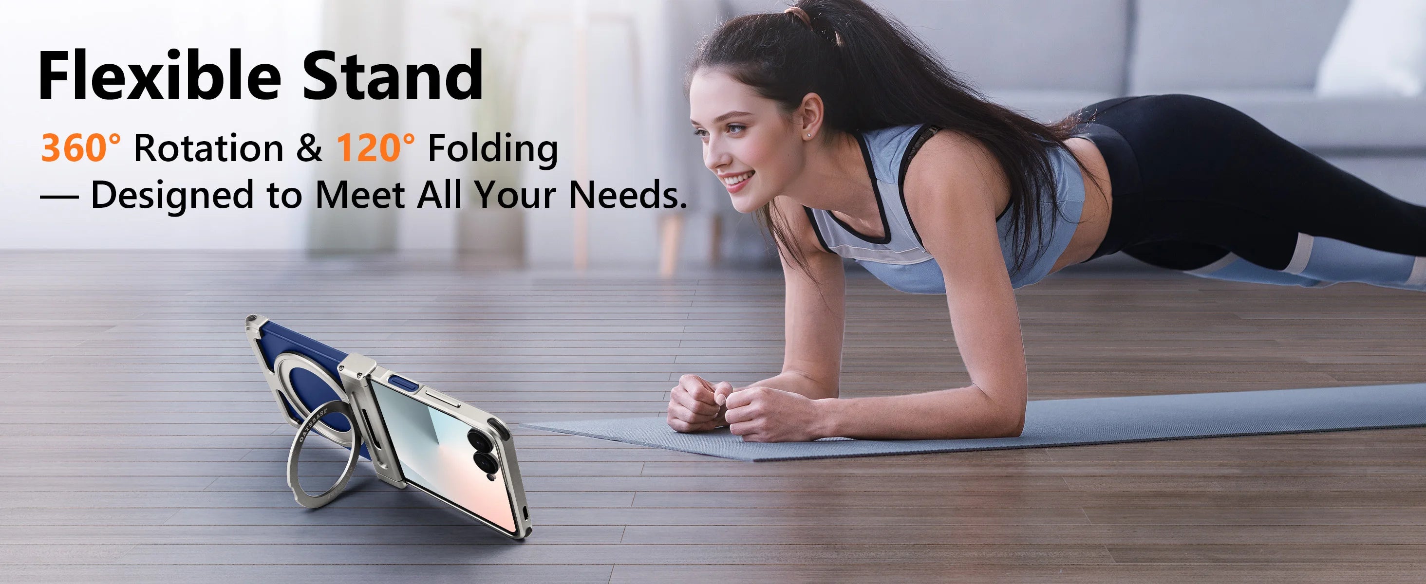 Samsung Galaxy Z Flip 7 Metal Frame Case with 360 Ring - Titanium Tidesmit