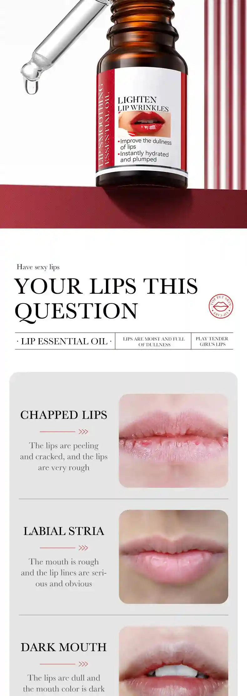 Lip Plumping Serum With Hyaluronic Acid - Hydrating Lip Treatment Lip Care Tidesmit