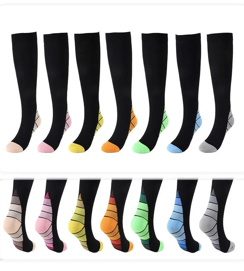 Compression Socks Outdoor Sports Pressure Socks Women and Men's Long Jump Rope Fitness Calf Socks Muscle Unisex Men Socks YS1009