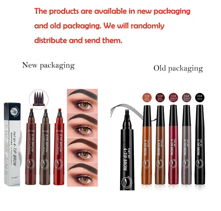 Four-Pronged Eyebrow Pencil - Smudge-Proof PMU Microblading Pen Permanent Makeup Machines Tidesmit