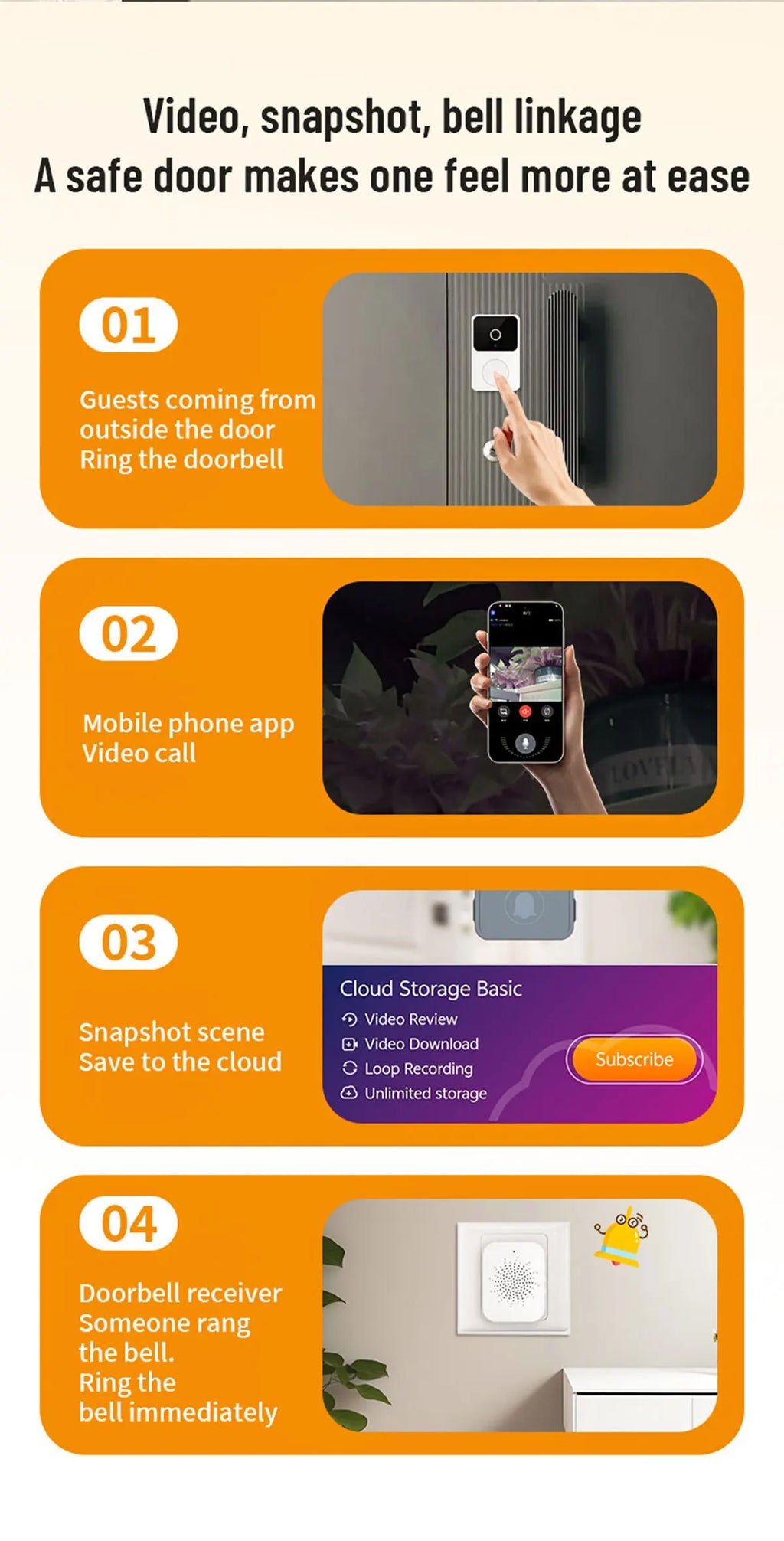 WIFI Video Doorbell Camera Wireless IR Night Vision Smart Home Security HD Door Bell Two Way Intercom Voice Change For Home
