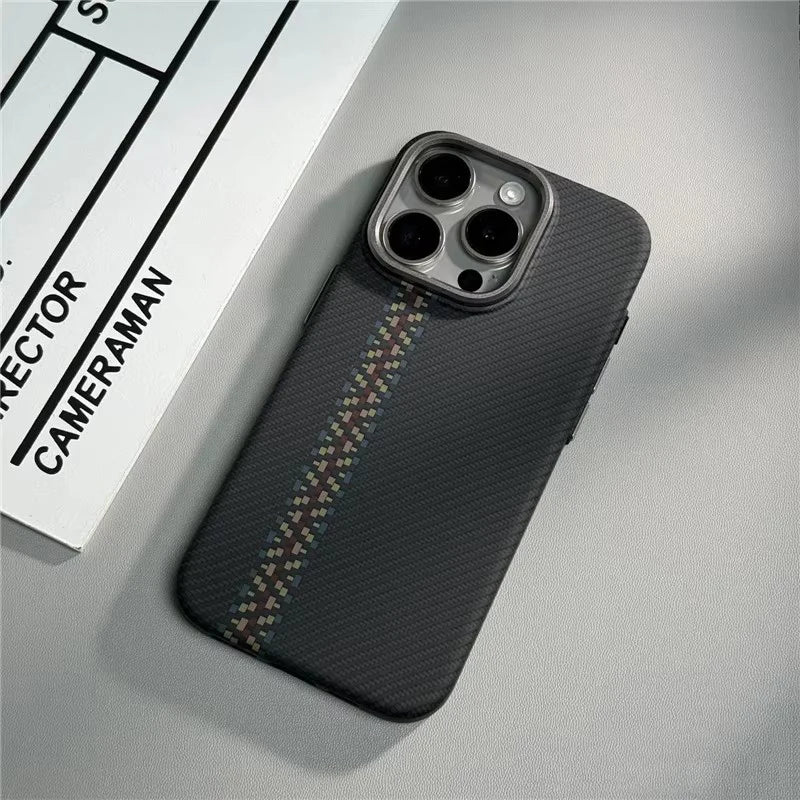 iPhone 16 Pro Max MagSafe Case | Carbon Fiber Shock-Absorbing Cover Wave Tidesmit