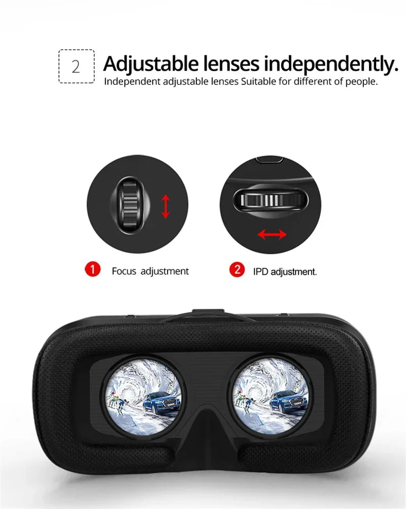 VR Headset for Smartphone - Immersive 3D Glasses for Mobile Media Tidesmit