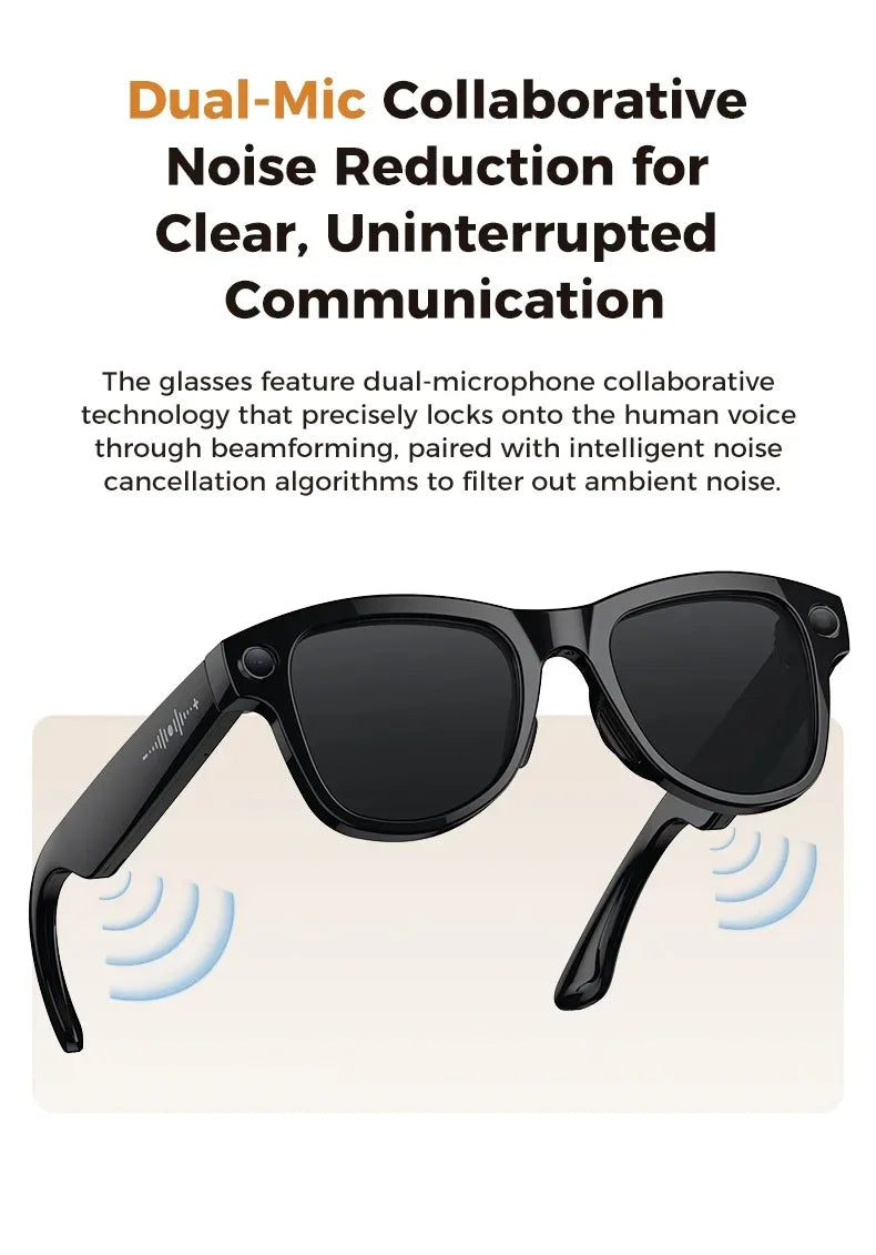 AI Smart Glasses with 8MP Camera and Real-Time Translation - Tidesmit Tidesmit