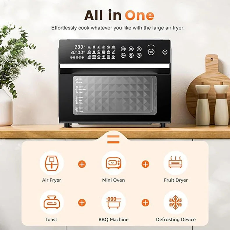 OEM 30L 18-in-1 Electric Air Fryer Oven Toaster Oven Combo 13inches Pizza Roast Oven With 4 Accessories For Household Use
