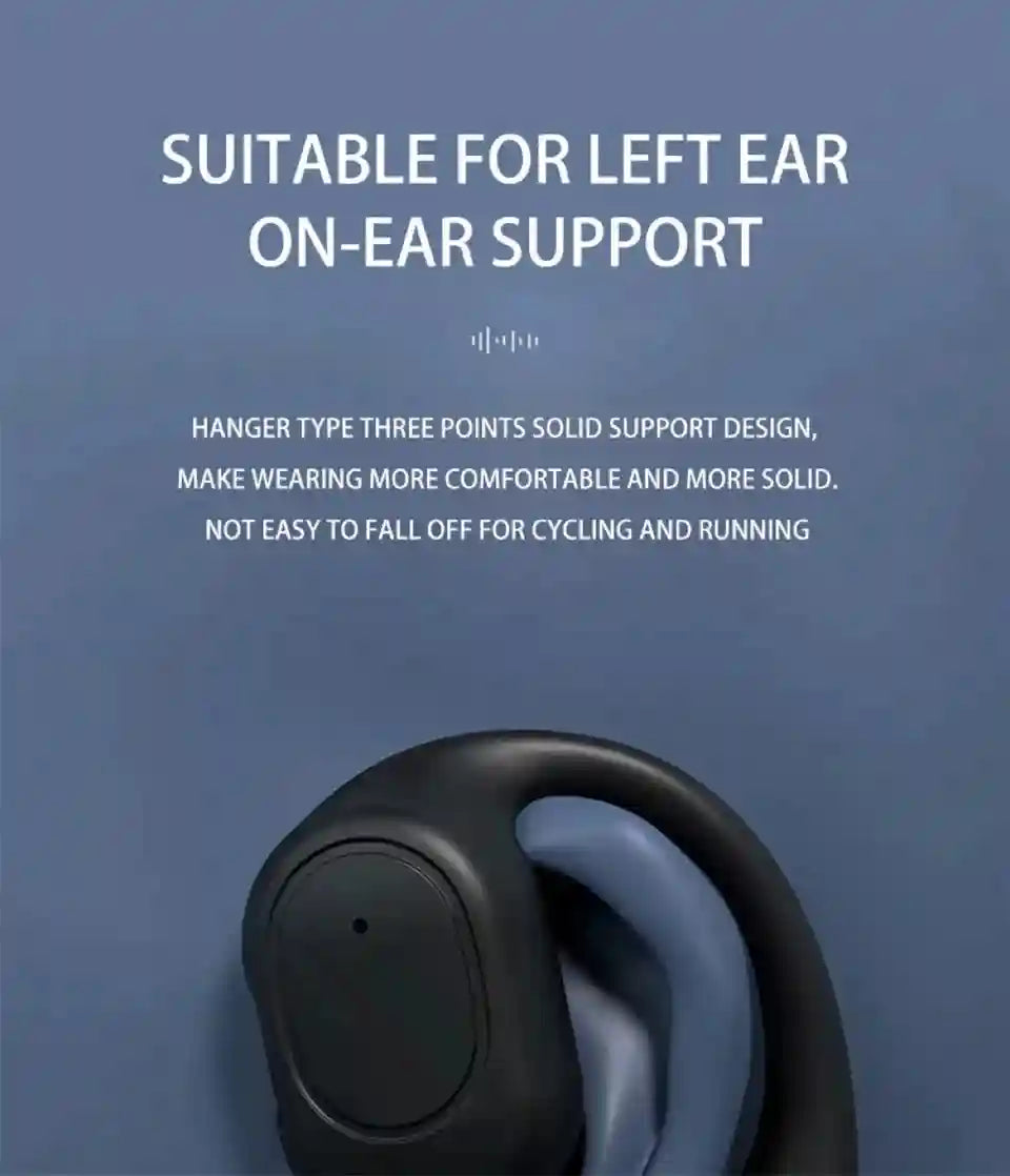 Wireless Single Earbud with Earhook - Bluetooth 5.3 Black - Tidesmit Tidesmit