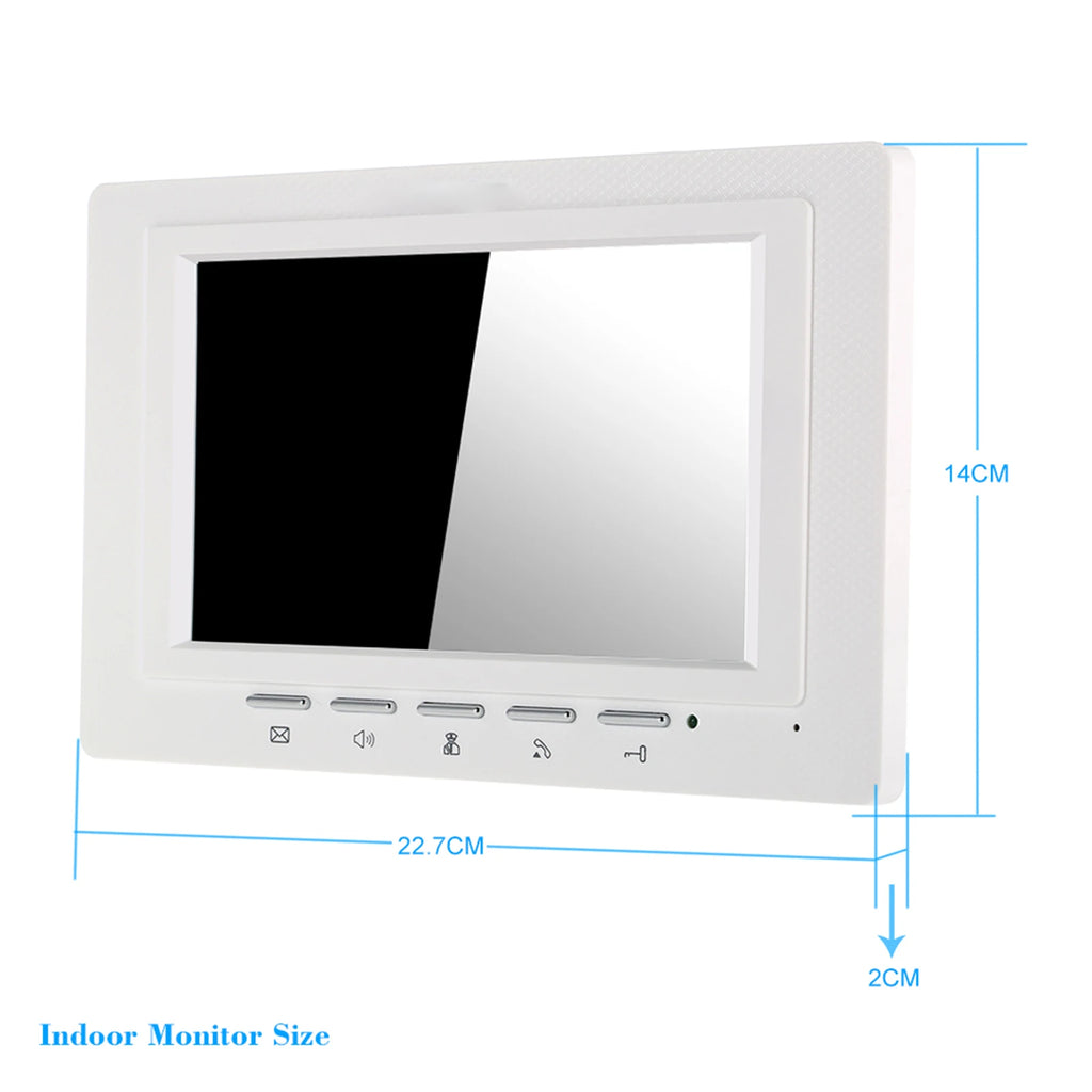 7 inch Wired Video Doorbell Indoor Monitor IR-CUT Outdoor Camera Visual Intercom Two-way Audio Remote Unlock Video Door Phone