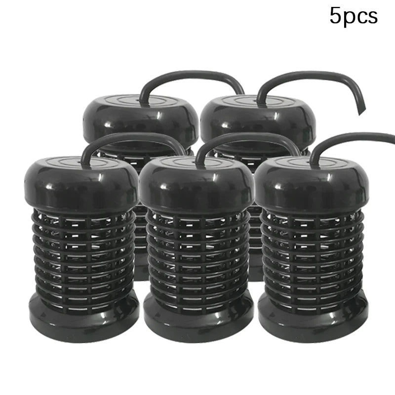 Set of 5 black ionic detox foot bath array heads for spa pedicure machine, durable circular plastic design.