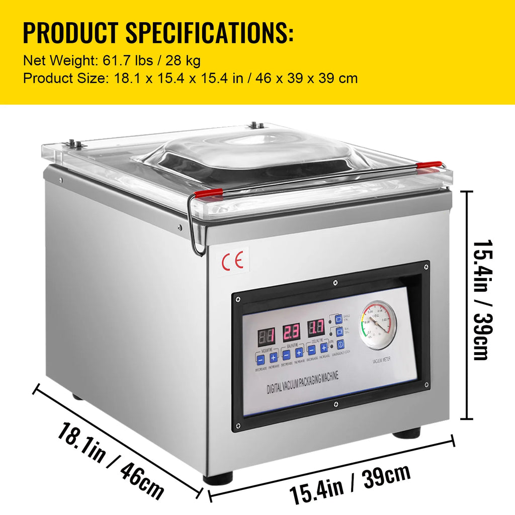 SucceBuy DZ-260C Chamber Vacuum Sealer Kitchen Food Packing Sealing Machine 110V Packaging for Food Saver Home Commercial Using