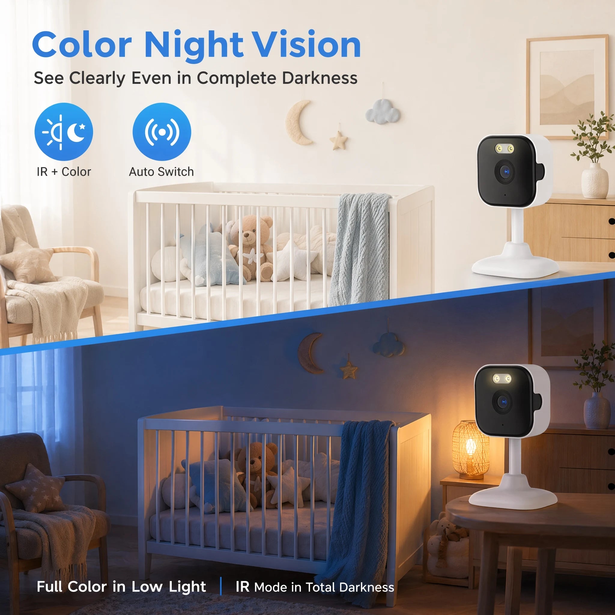 OKAM PRO APP Home Camera HD 5MP Mini WiFi Indoor Camera with Human Detection 5X ZOOM Baby Monitor 24/7 Video Record CCTV