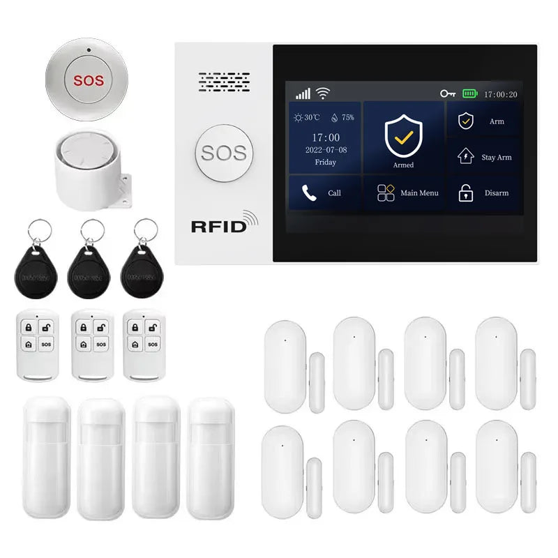 WiFi GSM Home Alarm System – App-Controlled Smart Security Kit GSM 2G WiFi Kit E EU Plug Tidesmit