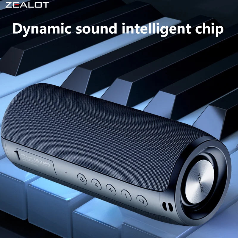 ZEALOT S51 10W Wireless Speakers, 1800mAh Battery, 10 Hours Playtime Loud Stereo, Booming Bass.