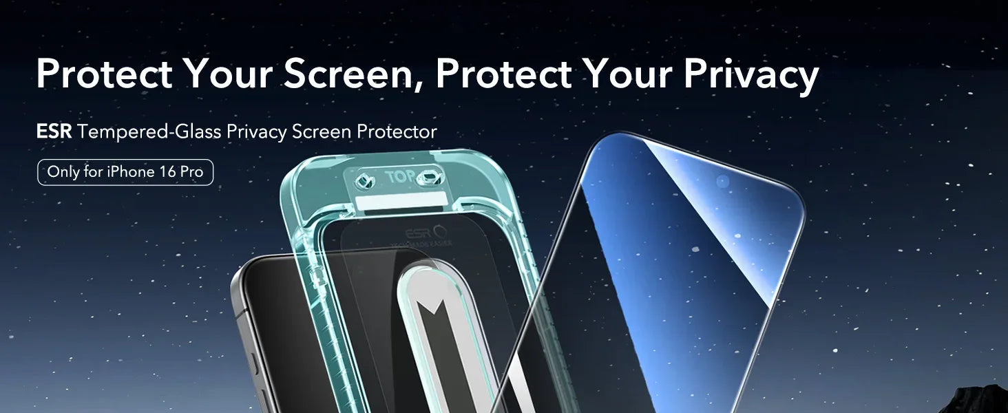 iPhone 16 Anti-Peek Screen Protector Tempered Glass 3 Pack Tidesmit