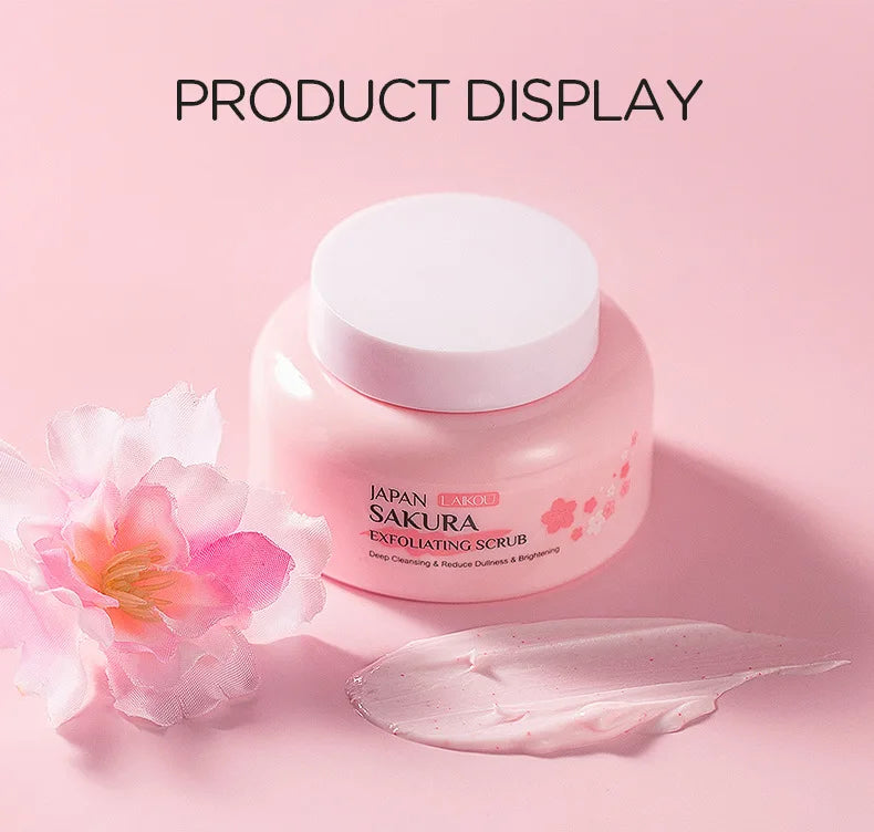 Sakura Exfoliating Scrub for Face & Body 100g - Natural Deep Cleansing Formula Scrubs Treatments Tidesmit