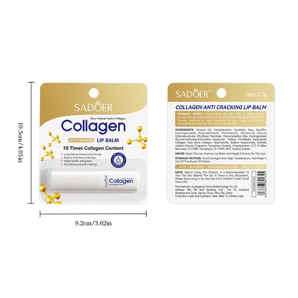 Collagen Lip Balm for Dry Lips - Deep Moisturizing Treatment by Tidesmit Lip Care Tidesmit