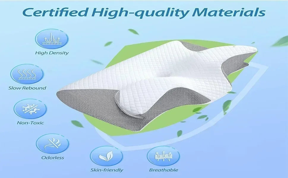 Butterfly Memory Foam Neck Pillow for Cervical Pain Relief - Tidesmit Relaxation Treatment Tidesmit