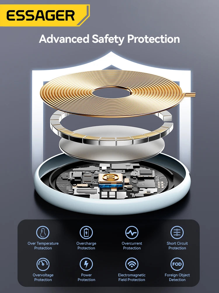 Magnetic Wireless Charger 15W with Digital Display - MagSafe Compatible Tidesmit