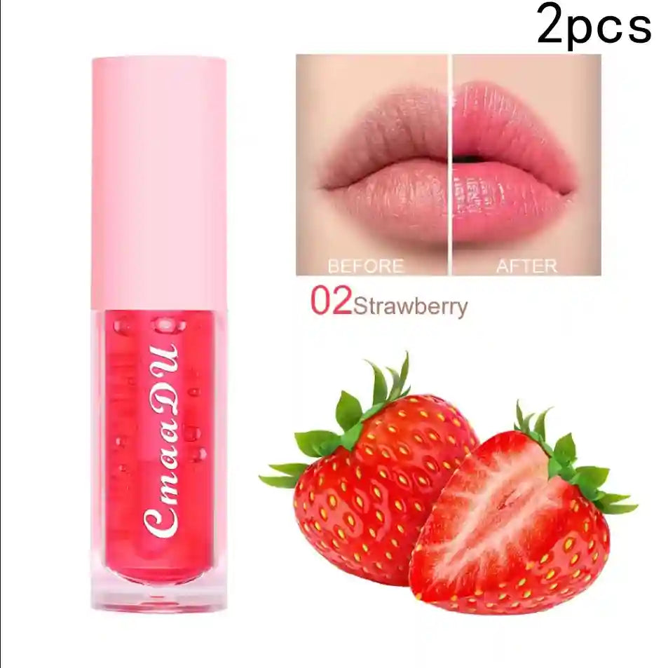 Moisturizing Fruit Lip Oil - Color Changing Hydrating Gloss Lip Care 02 2pcs Tidesmit