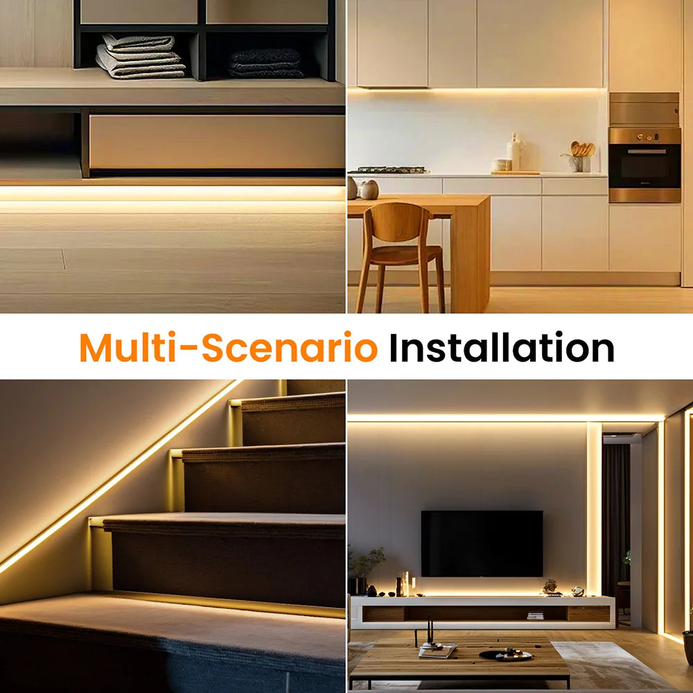 Wifi Bluetooth COB LED Neon Strip Light Wall Touch 23key Remote Control 220V Dimmer Power Kit 5m 10m 20m 0.5m 240LED/m Flex Lamp